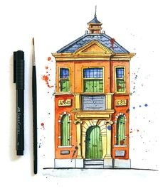 50 top idées de dessins de maisons : pour apprendre à dessiner des maisons 32