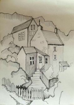 50 top idées de dessins de maisons : pour apprendre à dessiner des maisons 36