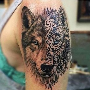 Les 50 plus beaux tatouages loup viking 36