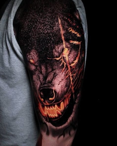 Les 50 plus beaux tatouages loup viking 1