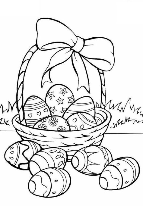 38 Idées d'œufs de Pâques à dessiner & à colorier 18