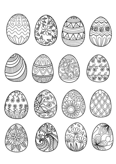 38 Idées d'œufs de Pâques à dessiner & à colorier 19