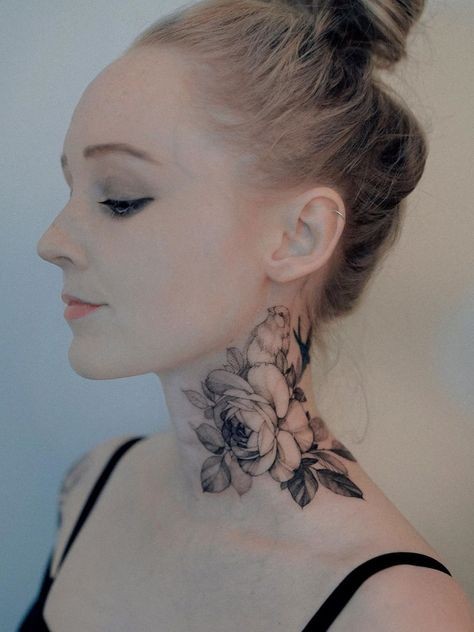 54 top idées de tatouages cou pour s'inspirer 23
