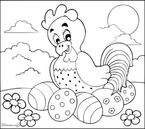 38 Idées d'œufs de Pâques à dessiner & à colorier 23