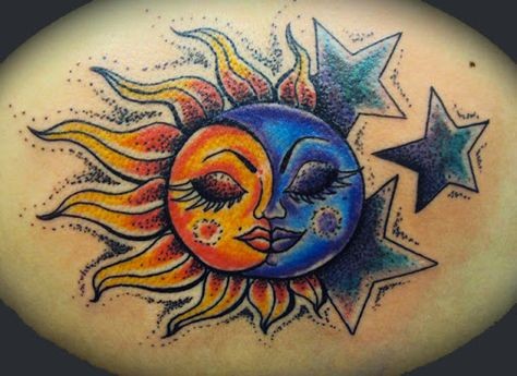 33 top idées de tatouages lune & soleil 25