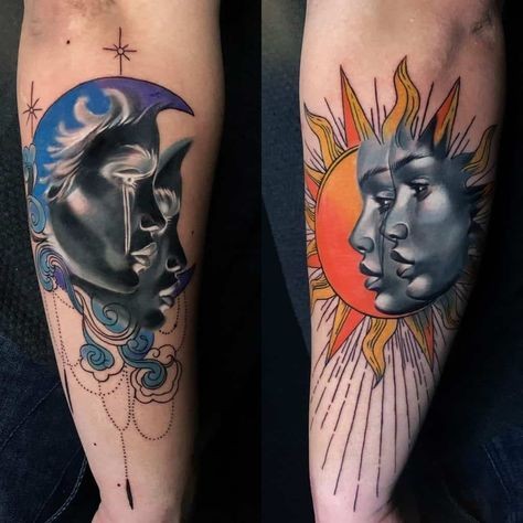 33 top idées de tatouages lune & soleil 27