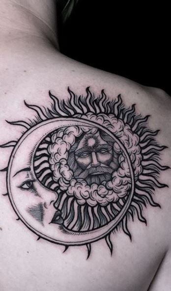 33 top idées de tatouages lune & soleil 29