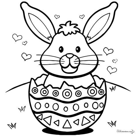 38 Idées d'œufs de Pâques à dessiner & à colorier 4