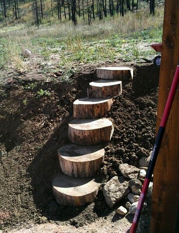 29 idées avec des bûches d'arbres à faire soi-même pour votre jardin 14