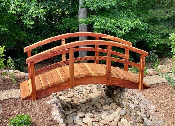41 top idées de ponts de jardin en bois à faire soi-même 23