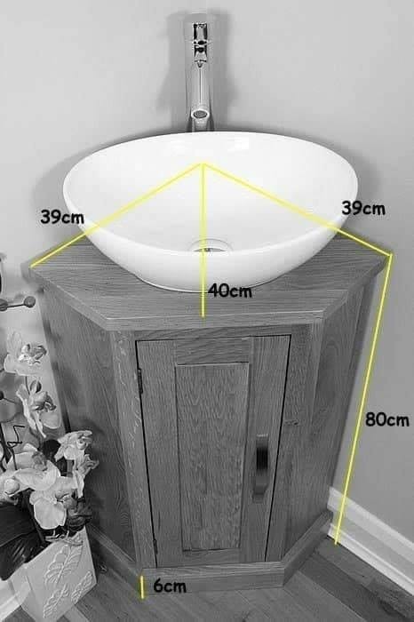 13 idées de lavabos d'angle avec rangements pour petite salle de bain 1