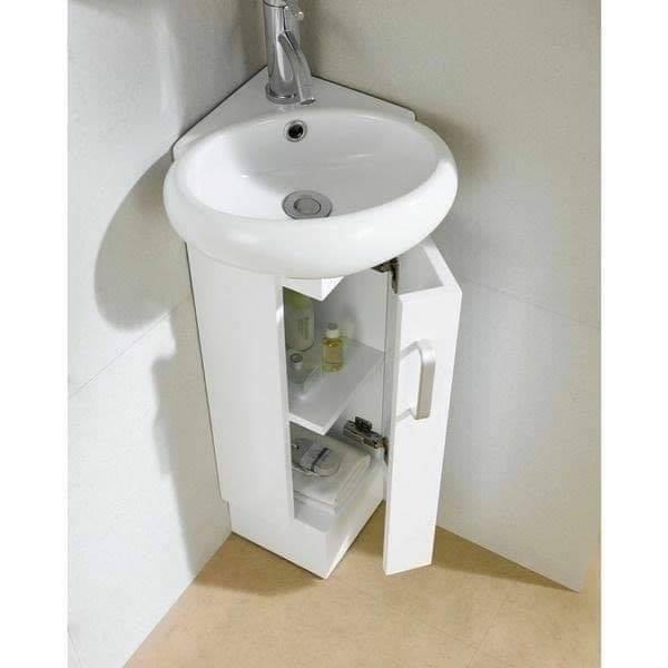 13 idées de lavabos d'angle avec rangements pour petite salle de bain 3