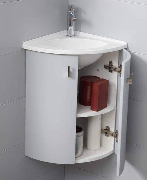 13 idées de lavabos d'angle avec rangements pour petite salle de bain 4