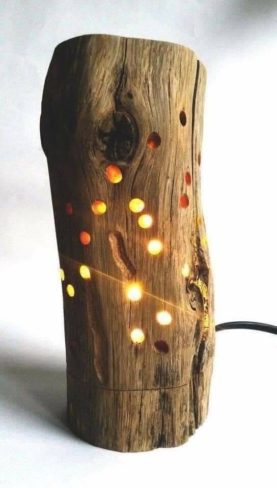 22 idées d'éclairages en bois rustiques à faire vous même 11
