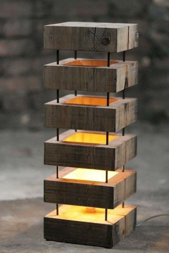22 idées d'éclairages en bois rustiques à faire vous même 13