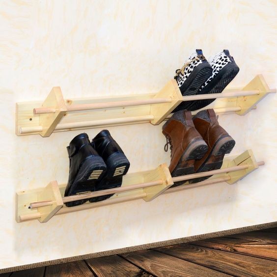 21 idées de rangements à chaussures en bois à fabriquer soi-même 7