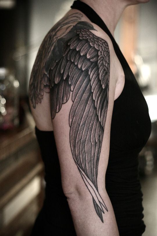 Les 44 plus belles idées de tatouages ailes d'ange 2