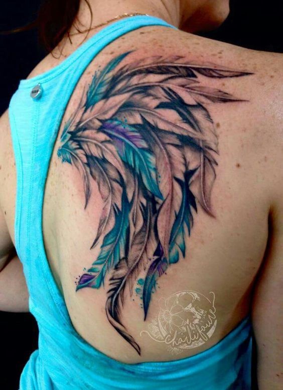 Les 44 plus belles idées de tatouages ailes d'ange 3