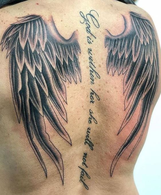 Les 44 plus belles idées de tatouages ailes d'ange 10