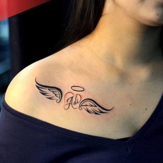 Les 44 plus belles idées de tatouages ailes d'ange 35