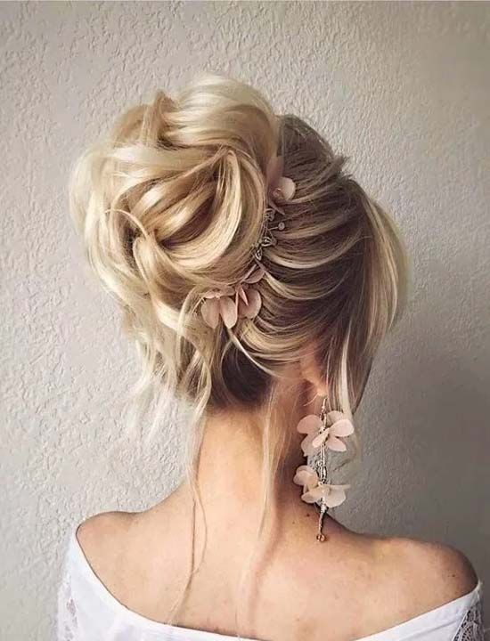 61 top idées de coiffures de chignon de mariage 10