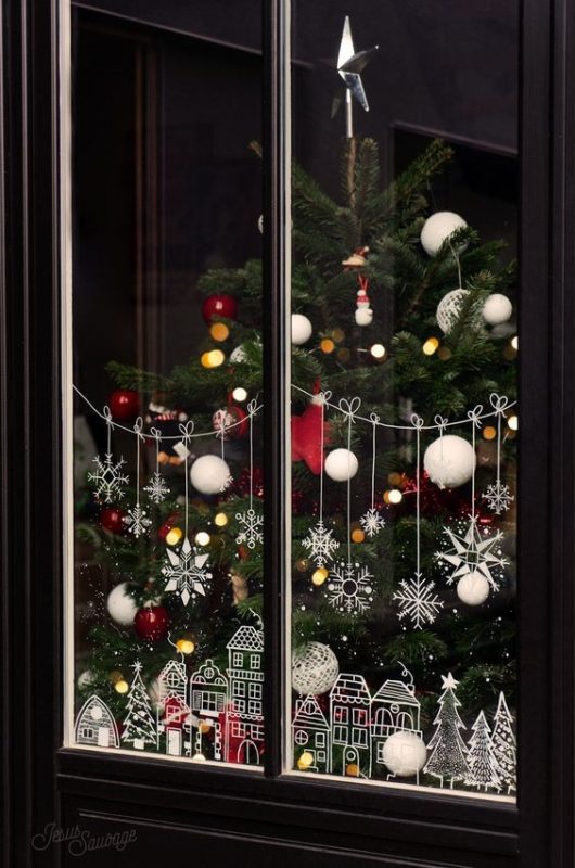 39 Top idées de Décorations de Fenêtres pour Noël 6