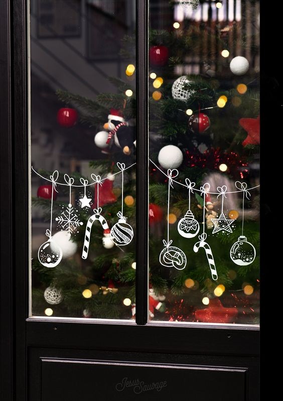39 Top idées de Décorations de Fenêtres pour Noël 20