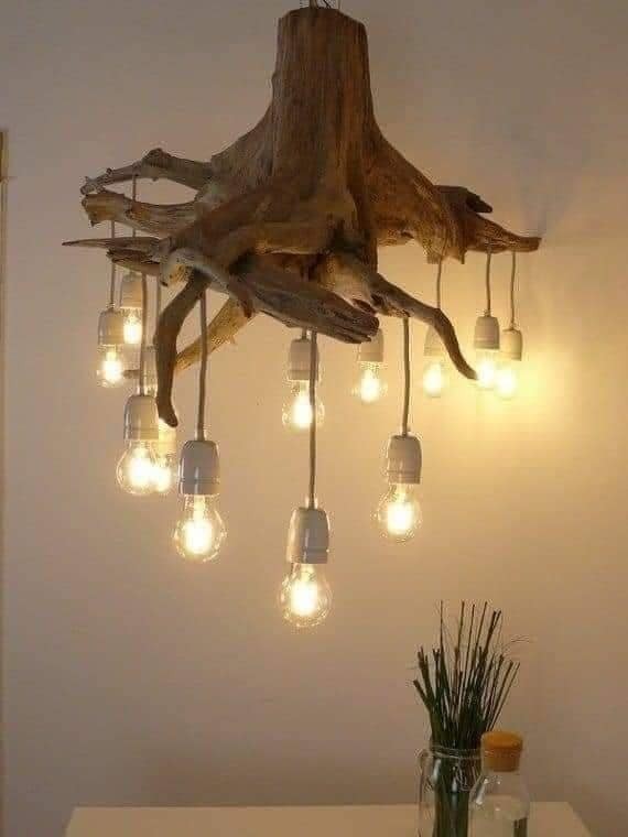24 idées pour créer votre propre lampe en bois flotté 14