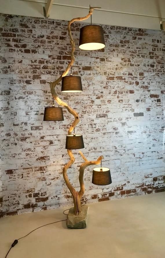 24 idées pour créer votre propre lampe en bois flotté 15