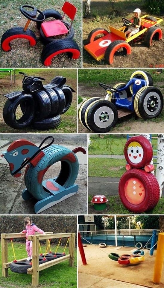 31 idées de jeux pour enfant à faire avec des pneus 14