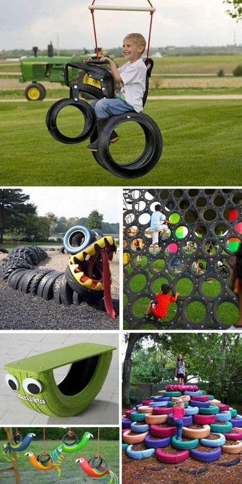 31 idées de jeux pour enfant à faire avec des pneus 27
