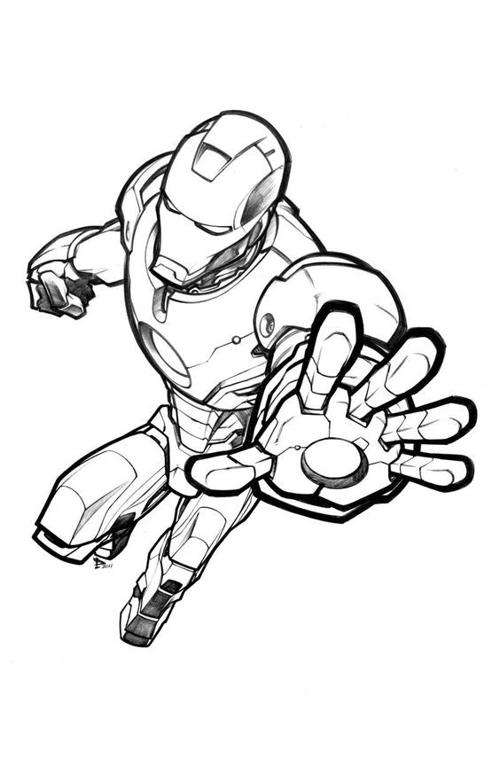 42 idées de dessins & coloriages iron man 34