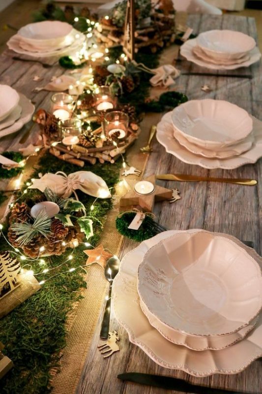 28 Décorations de tables de Noël naturelles à faire soi-même 23