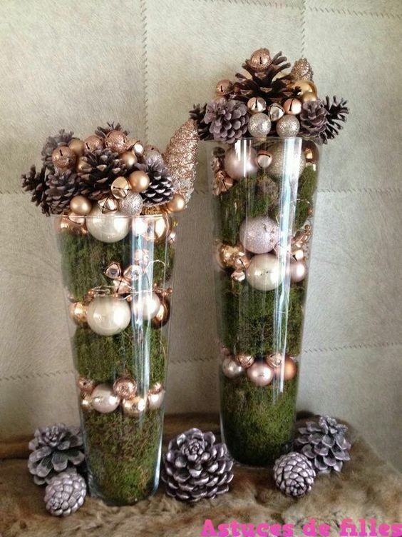 30 Décorations de Noël à faire soi-même avec un vase 26