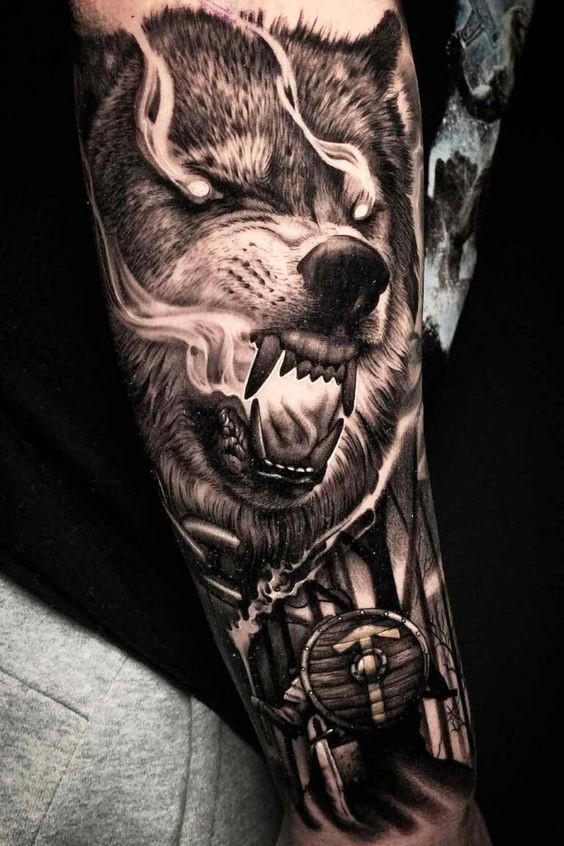 25 top idées de tatouages loup viking 11