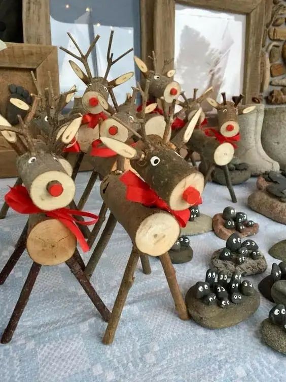27 décorations de Noël avec des disques de bois 7
