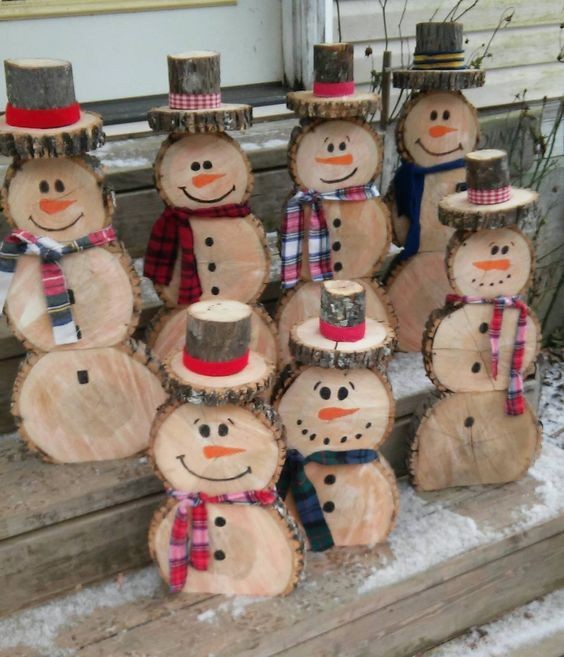 27 décorations de Noël avec des disques de bois 17