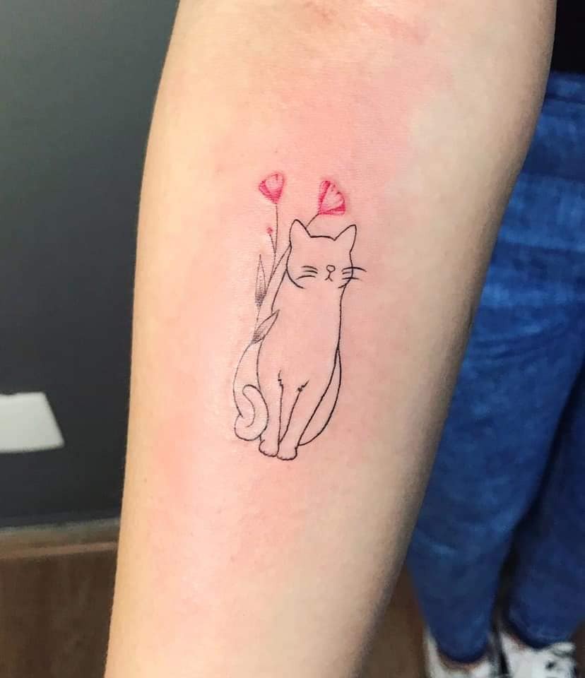13 top idées de tatouages de chaton 11