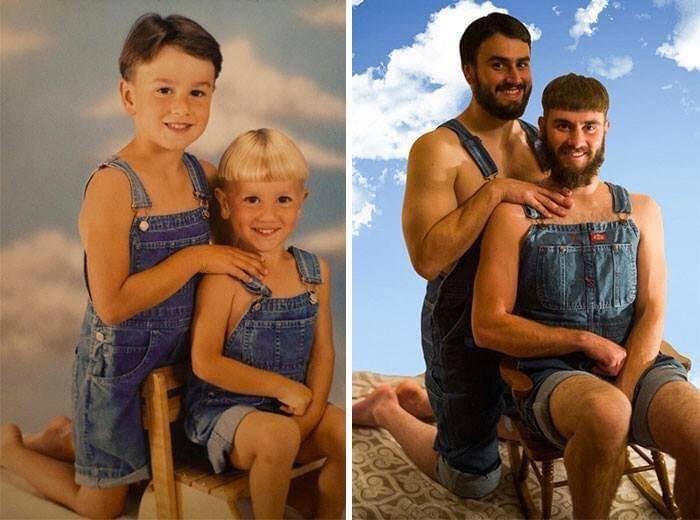 12 idées hilarantes de photos d'enfance à recréer entre frères et sœurs 9