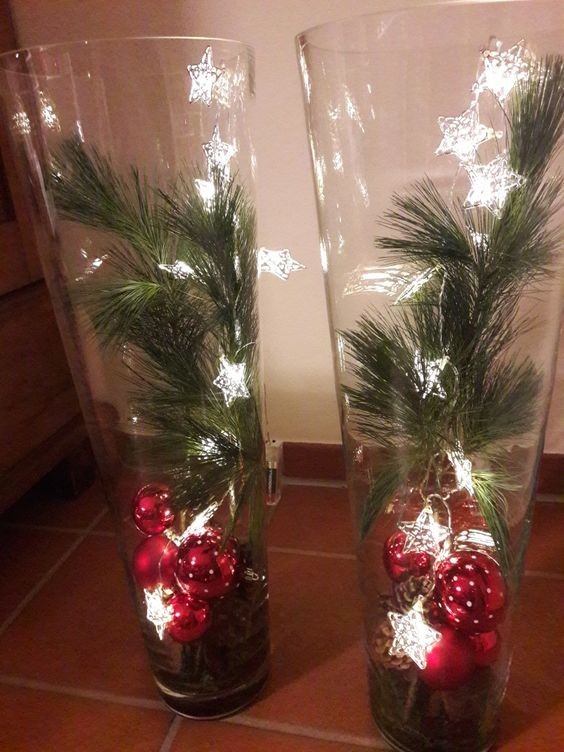 19 Décorations de Noël à faire soi-même avec un vase en verre 3