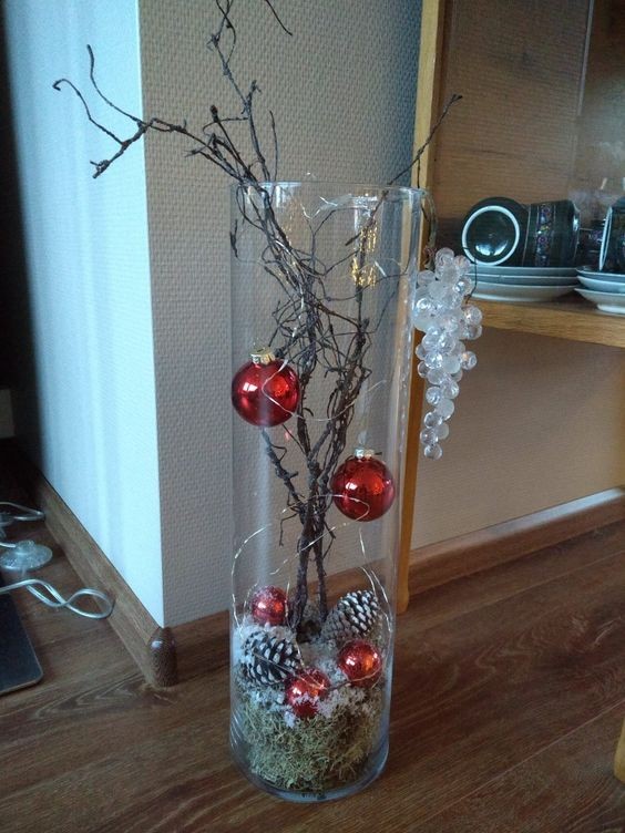 19 Décorations de Noël à faire soi-même avec un vase en verre 5