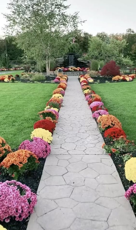 Les plus belles allées de jardin décorées avec des fleurs 19