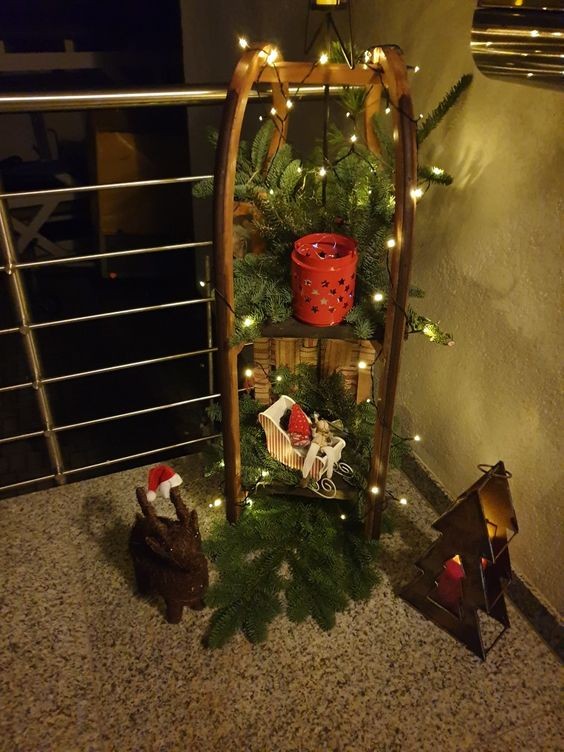 17 Décorations de Noël avec une luge en bois 13