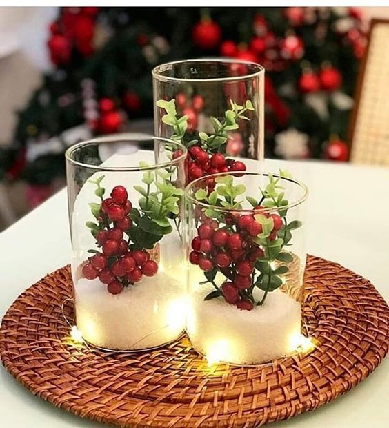 41 Déco de Noël faciles à faire avec une vase ou un verre 10