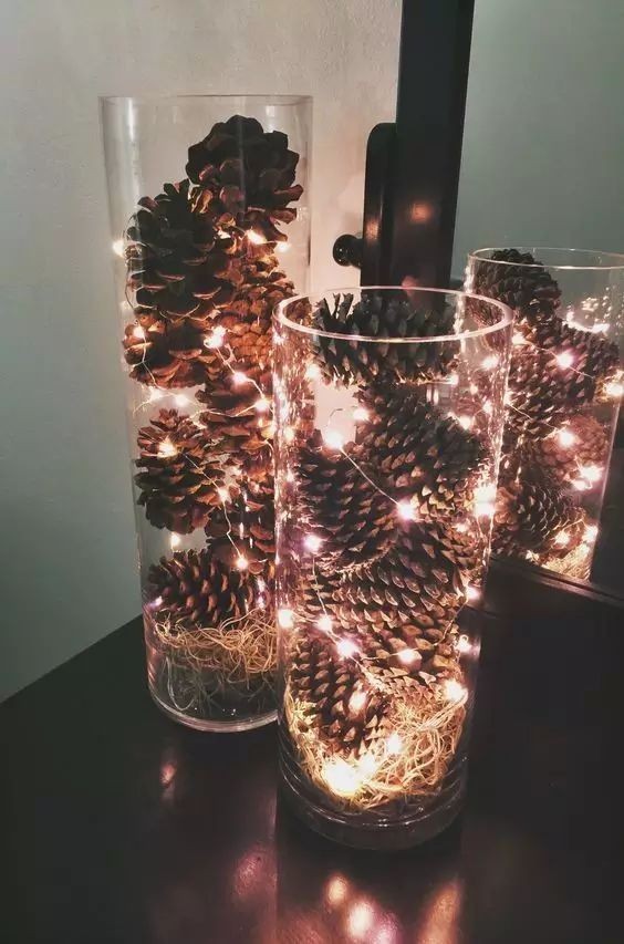 41 Déco de Noël faciles à faire avec une vase ou un verre 24
