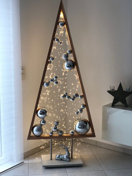 Top 18 des décorations de Noël en forme de triangle avec des boules 5