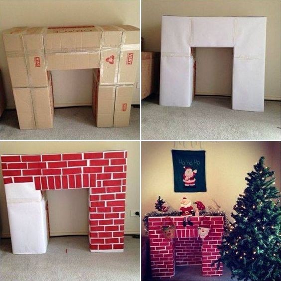 10 idées pour faire votre propre cheminée avec des cartons 4