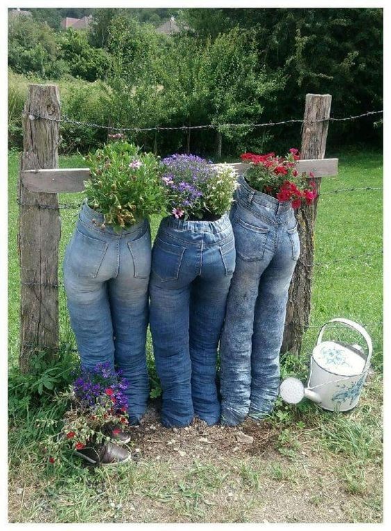 13 idées pour recycler les vieux jeans pour le jardin 3