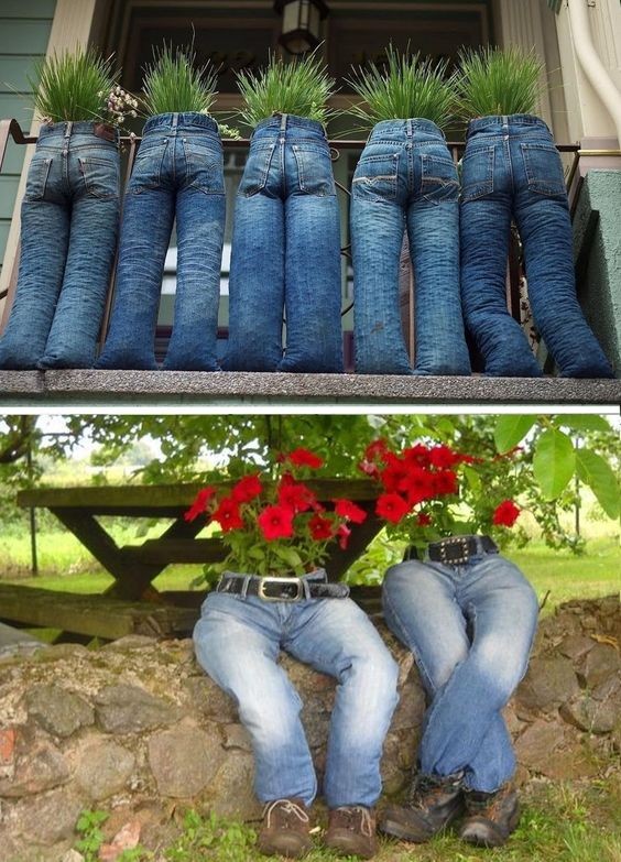 13 idées pour recycler les vieux jeans pour le jardin 5