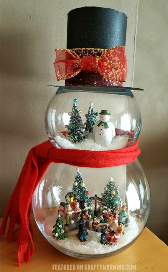 9 Bonhommes de neiges de Noël à faire avec des bocaux en verre 6